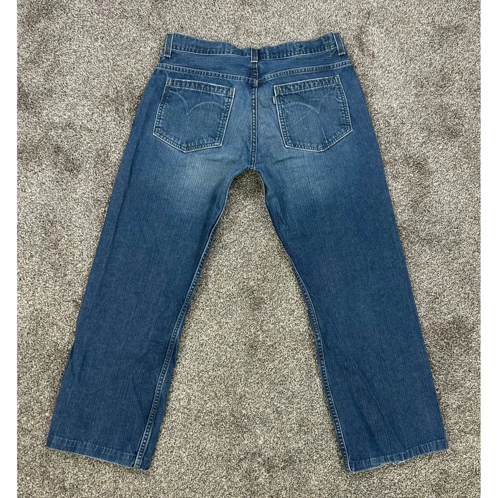 Levis Silvertab Mens 34x34 True Straight Medium Wash Blue Denim Jeans Fits 36x27